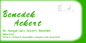 benedek ackert business card